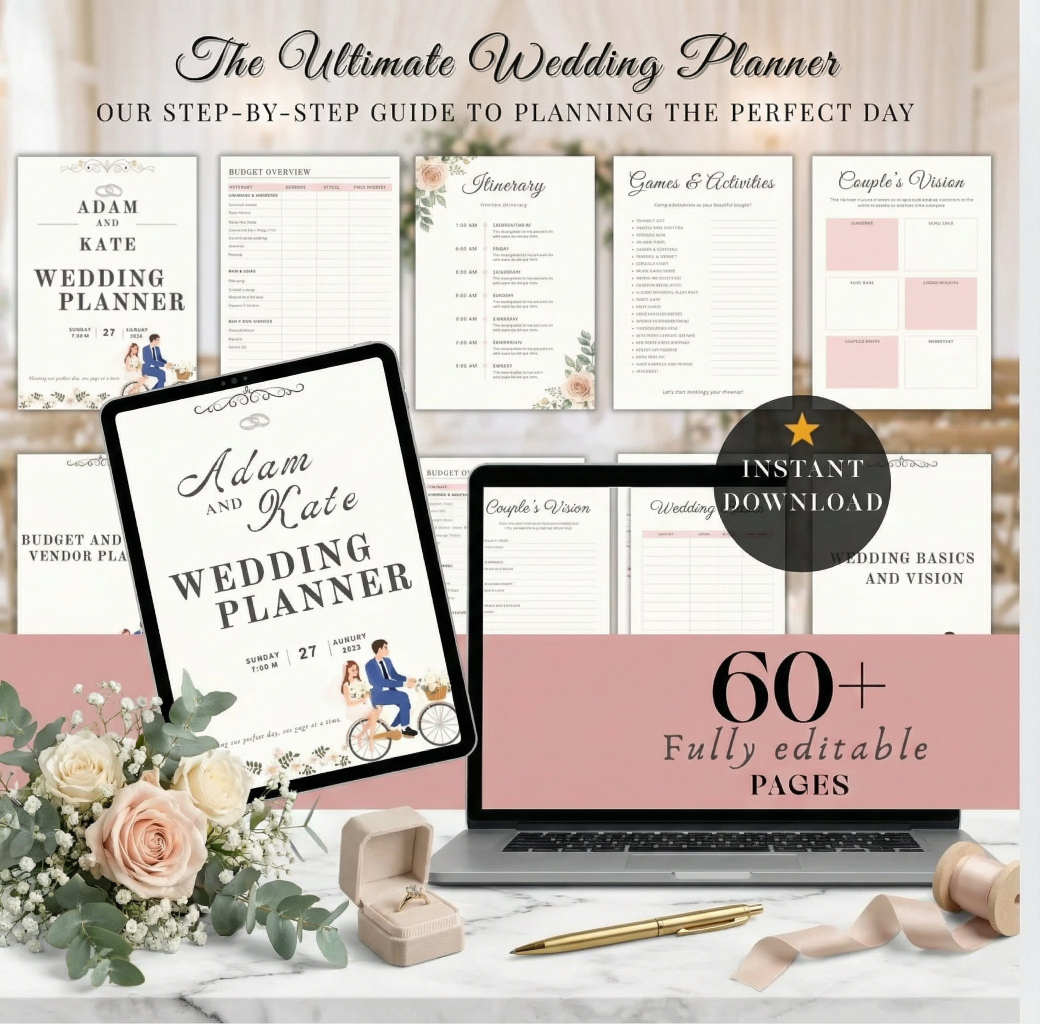 The Ultimate Wedding Planner Bundle (60+ Printable Planning Tools)
